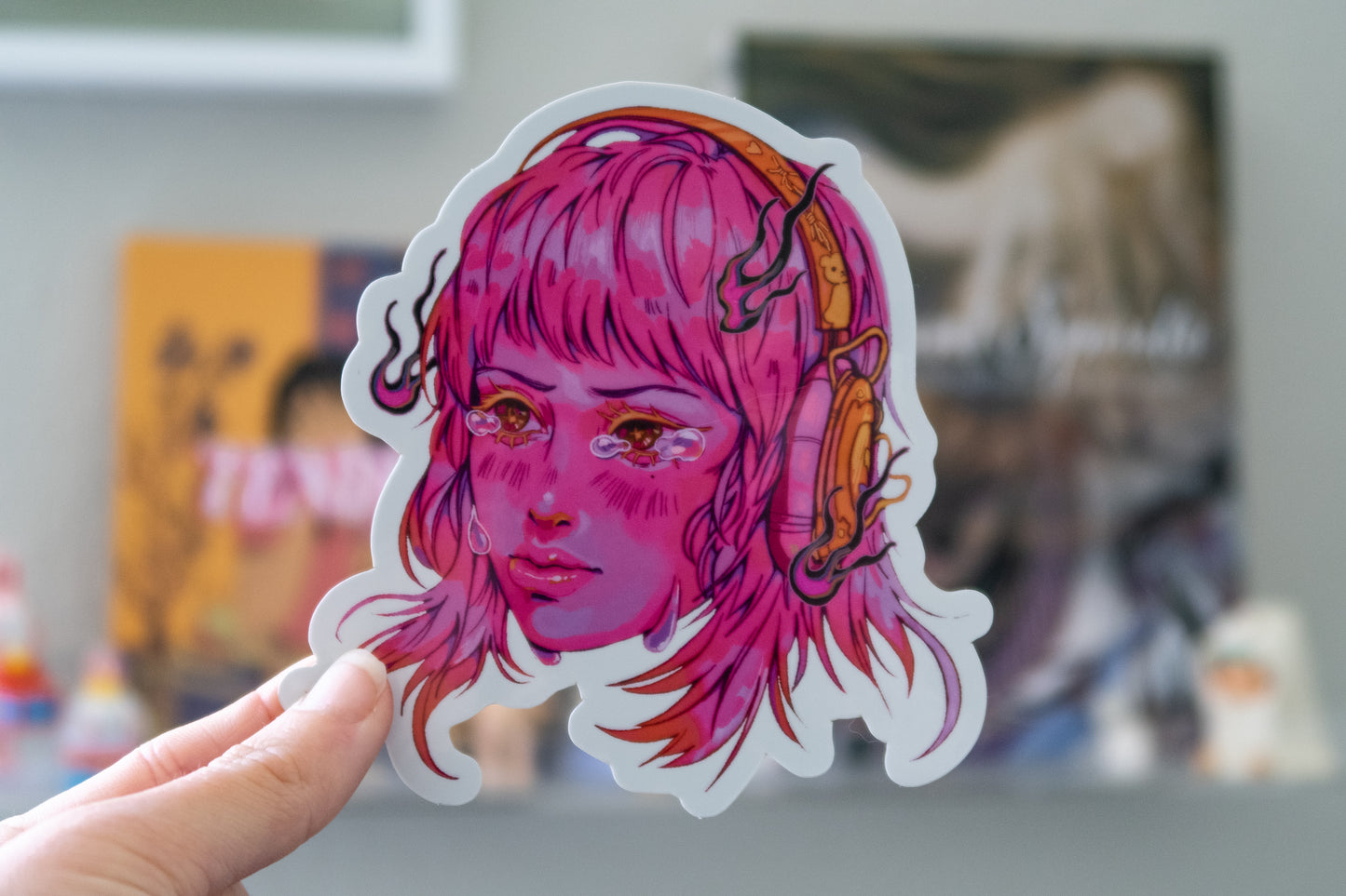 Holographic Pouty Girl Sticker