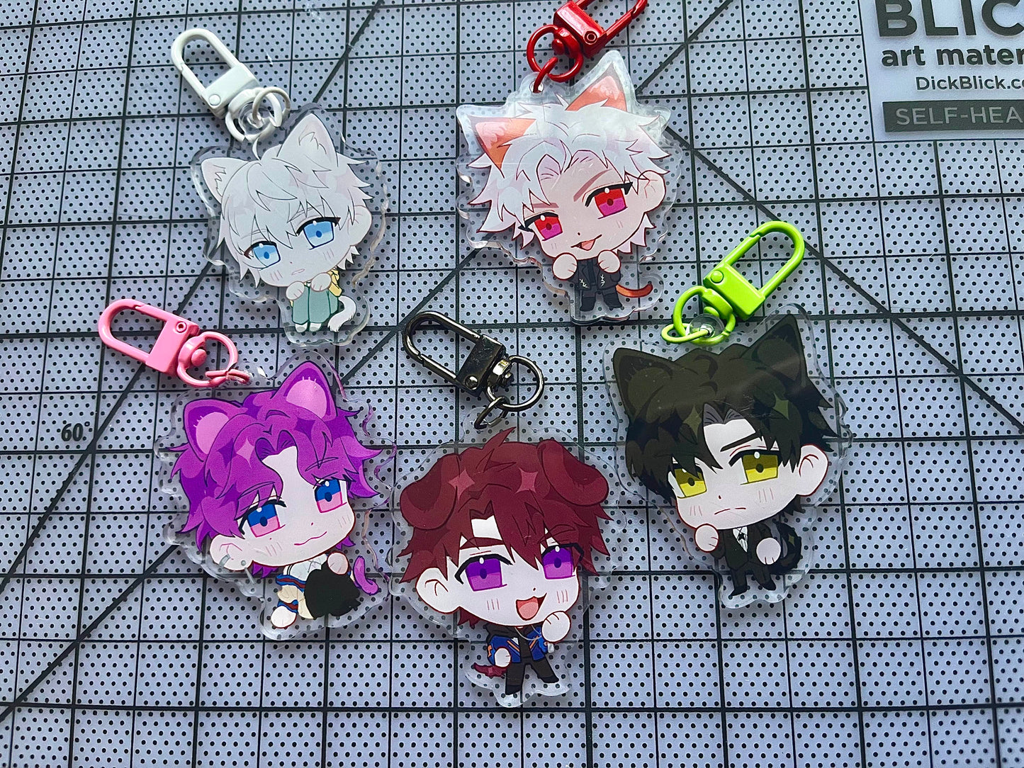 LOVE AND DEEPSPACE KITTEN ACRYLIC CHARMS