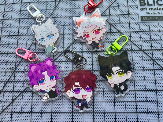 LOVE AND DEEPSPACE KITTEN ACRYLIC CHARMS
