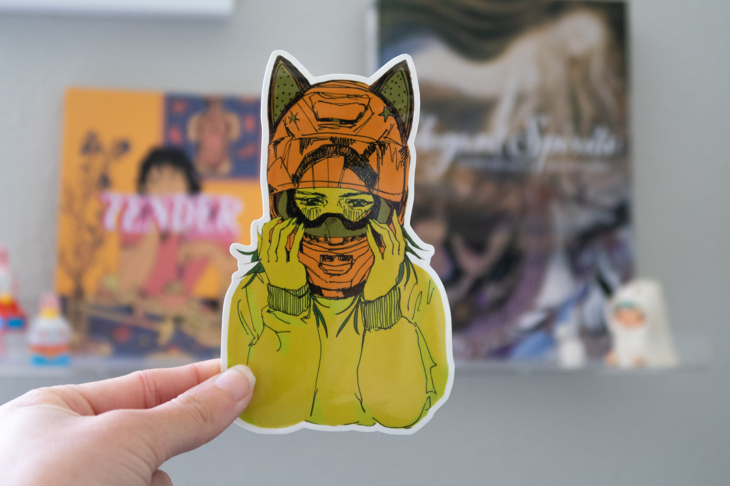 Motocross Cat Girl Sticker